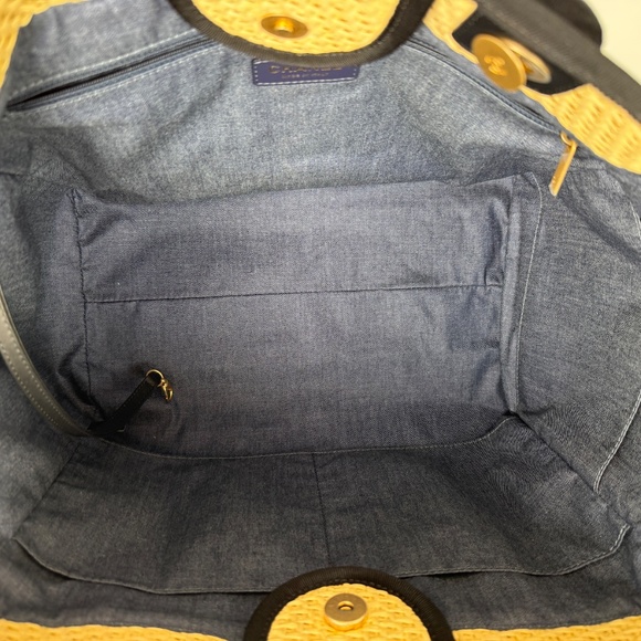 Authentic CHANEL Deauville Straw Raffia Calfskin Beige Large Shopping Tote - Picture 8 of 11